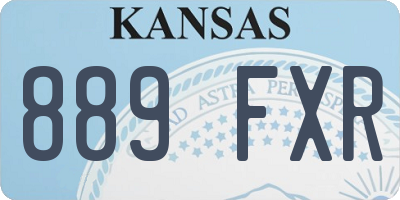 KS license plate 889FXR