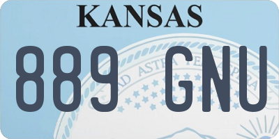 KS license plate 889GNU