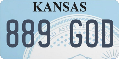 KS license plate 889GOD