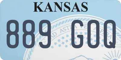KS license plate 889GOQ