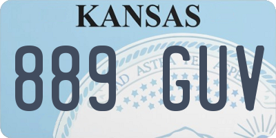 KS license plate 889GUV