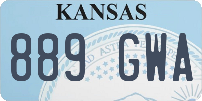 KS license plate 889GWA