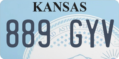 KS license plate 889GYV