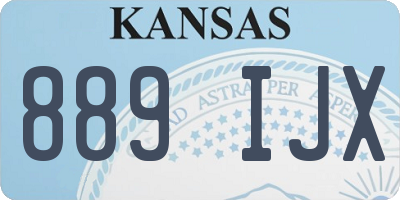 KS license plate 889IJX