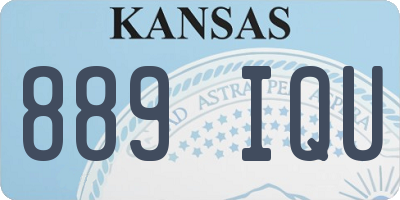 KS license plate 889IQU