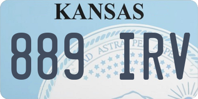 KS license plate 889IRV