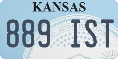 KS license plate 889IST