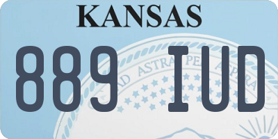 KS license plate 889IUD