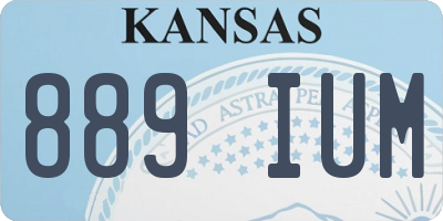 KS license plate 889IUM