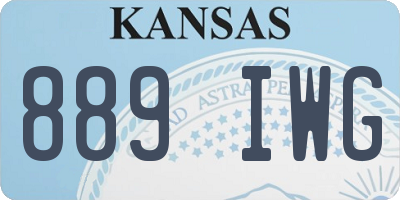 KS license plate 889IWG