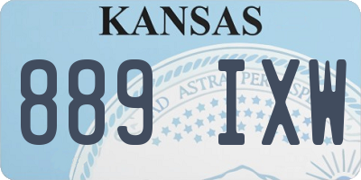 KS license plate 889IXW
