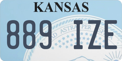 KS license plate 889IZE