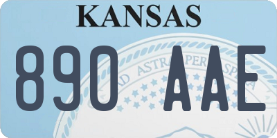 KS license plate 890AAE