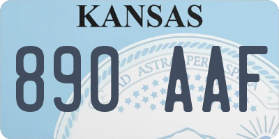 KS license plate 890AAF