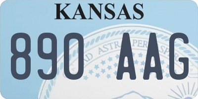 KS license plate 890AAG