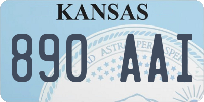 KS license plate 890AAI