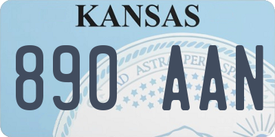 KS license plate 890AAN