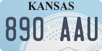 KS license plate 890AAU