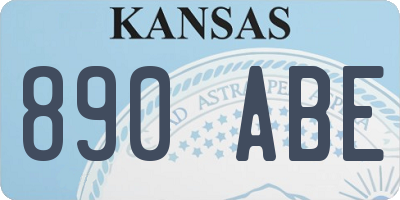 KS license plate 890ABE