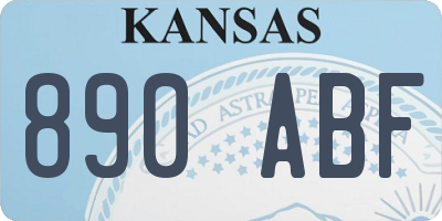 KS license plate 890ABF