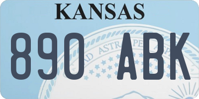 KS license plate 890ABK