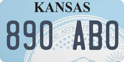 KS license plate 890ABO