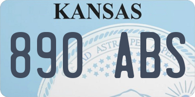 KS license plate 890ABS