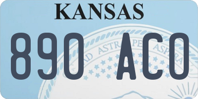 KS license plate 890ACO