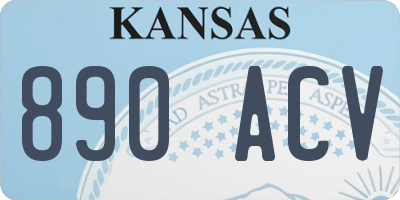 KS license plate 890ACV