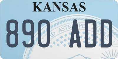 KS license plate 890ADD