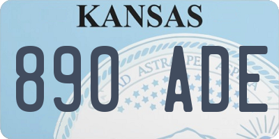 KS license plate 890ADE