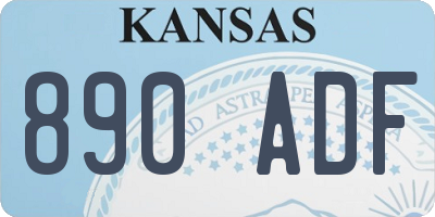 KS license plate 890ADF