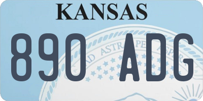 KS license plate 890ADG