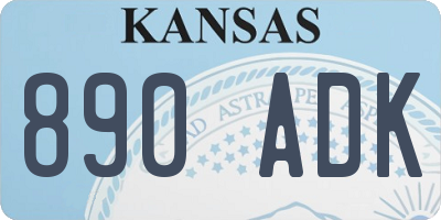 KS license plate 890ADK