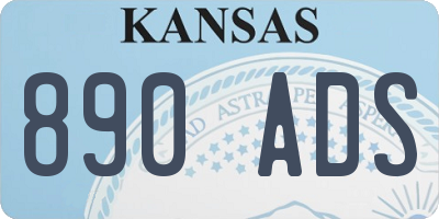 KS license plate 890ADS