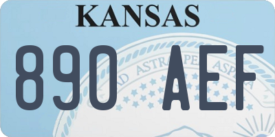 KS license plate 890AEF