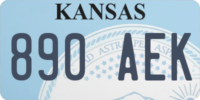 KS license plate 890AEK
