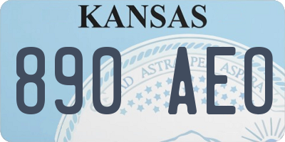 KS license plate 890AEO