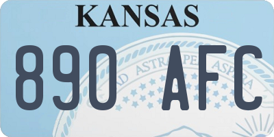 KS license plate 890AFC