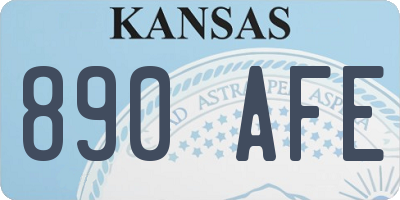 KS license plate 890AFE