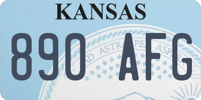 KS license plate 890AFG