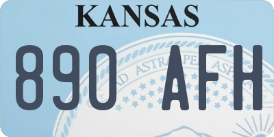 KS license plate 890AFH