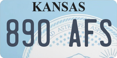 KS license plate 890AFS