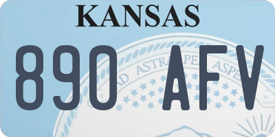 KS license plate 890AFV