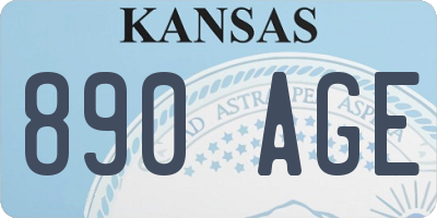 KS license plate 890AGE