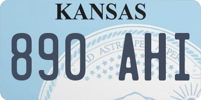 KS license plate 890AHI