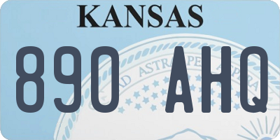KS license plate 890AHQ