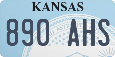 KS license plate 890AHS
