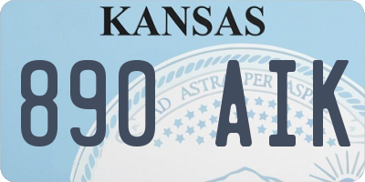 KS license plate 890AIK