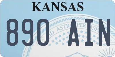 KS license plate 890AIN